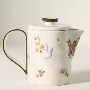 Anthropologie Creamer Stoneware Floral Coffee Tea NWT RARE